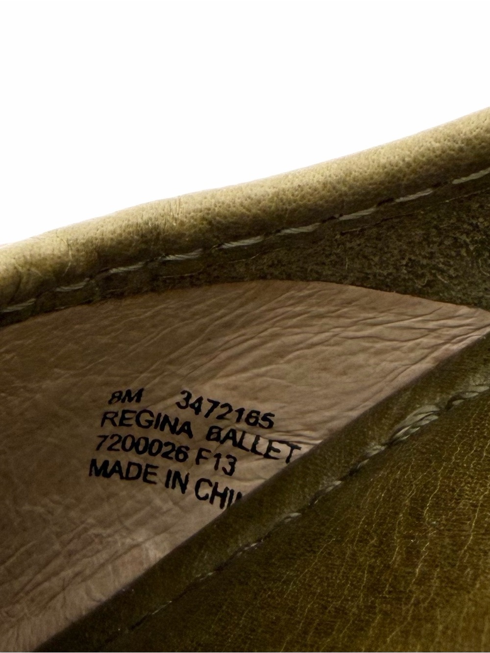 Frye Regina Ballet Green Leather Flats - Picture 8 of 9